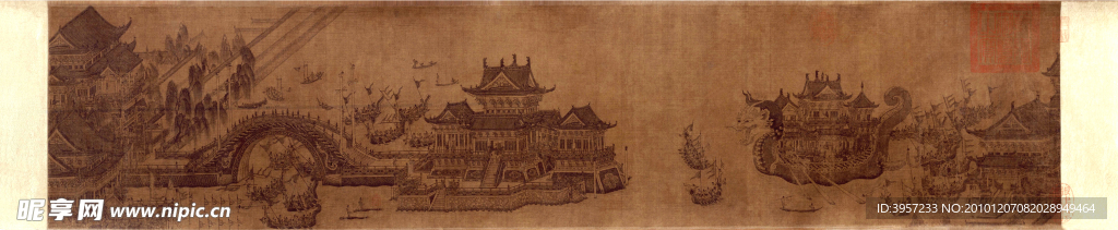 龙舟图 古画