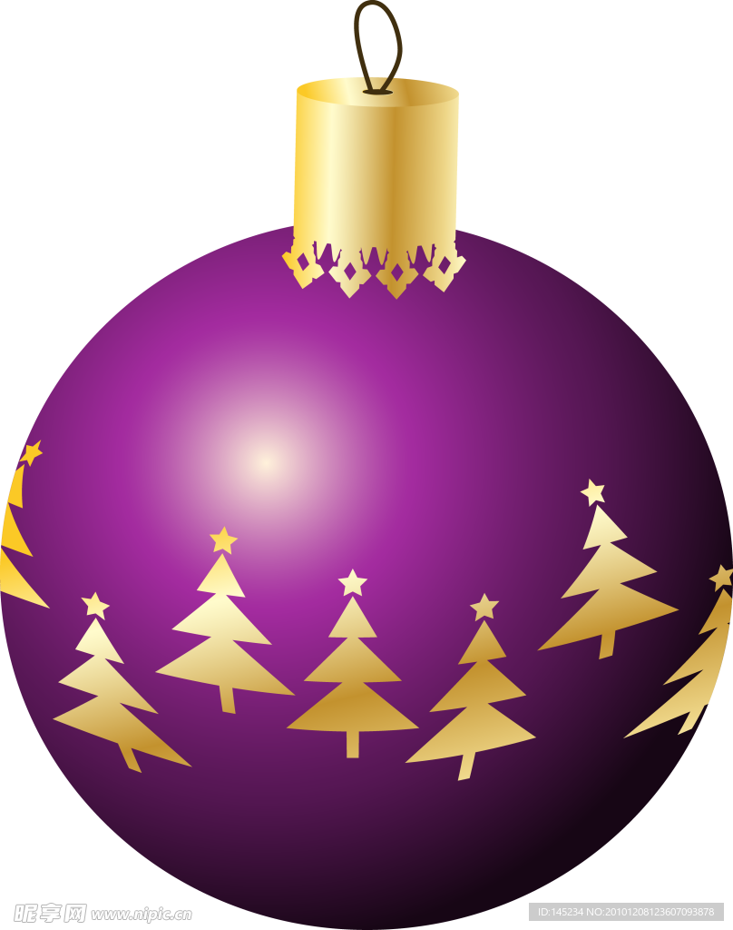 紫色的圣诞彩球