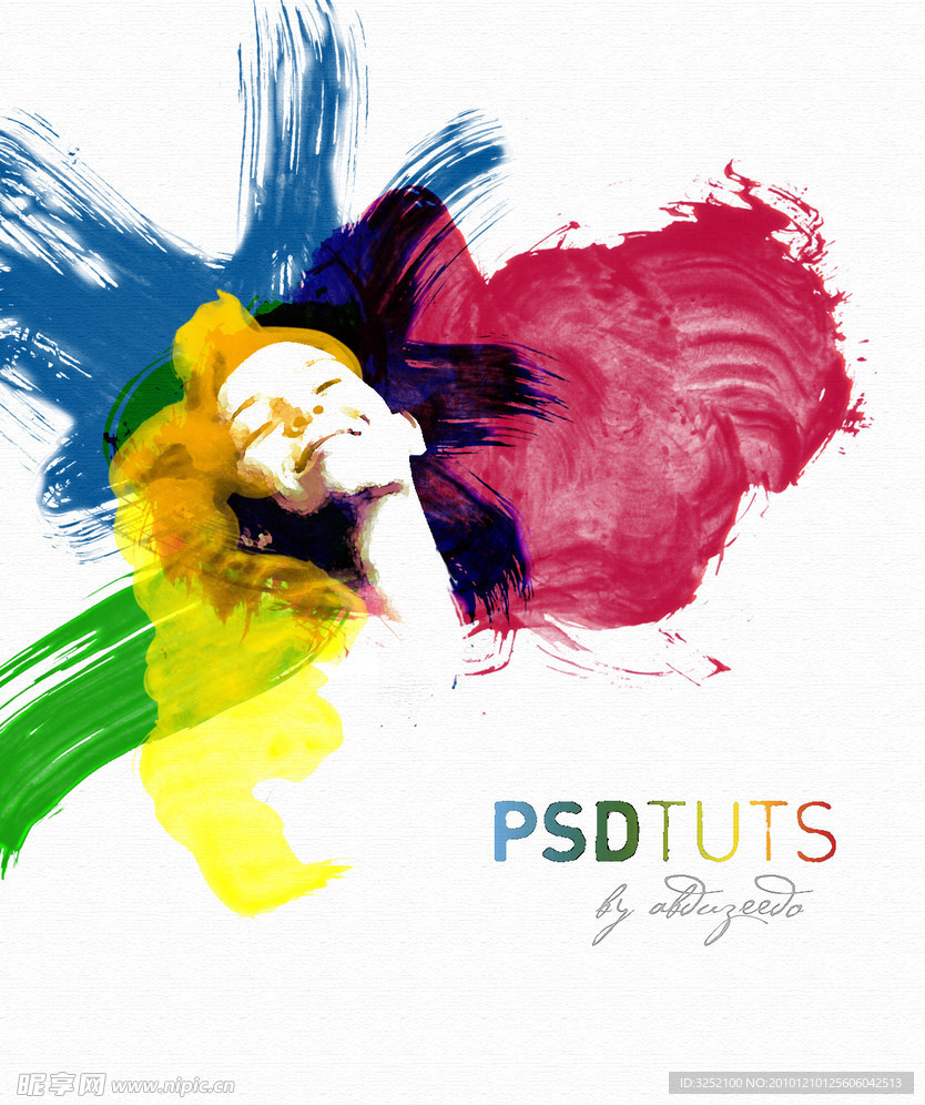 抽象炫彩女性（分层PSD文档）