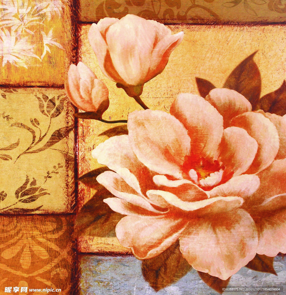 手绘画 手绘花 油画