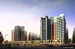 沿街黄昏夜景