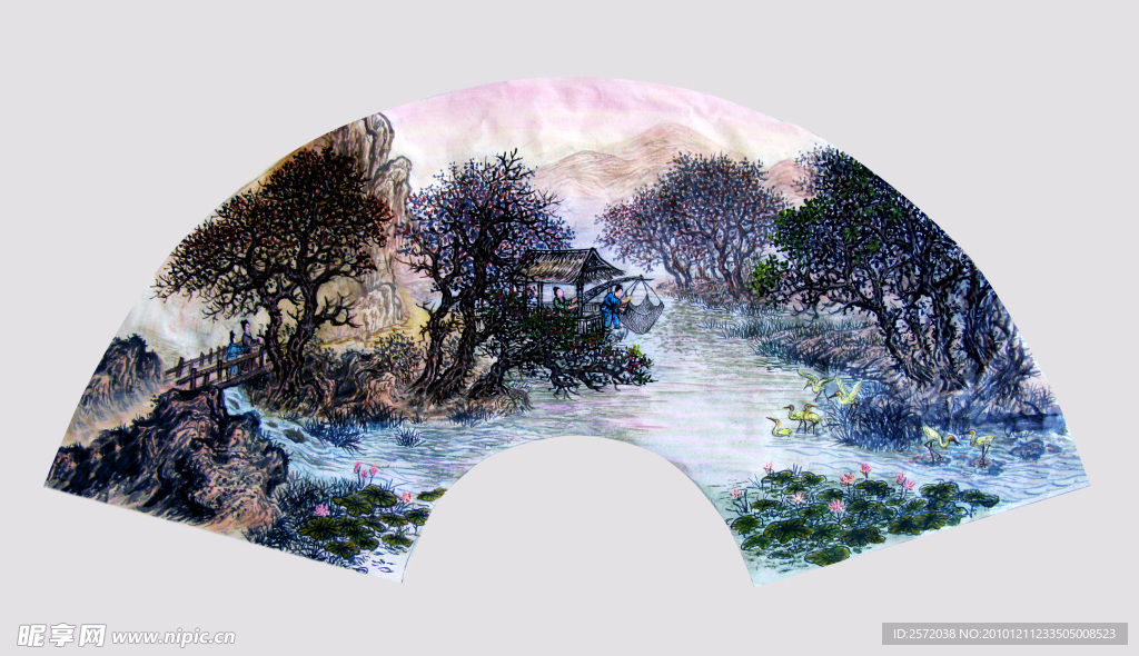 扇画山水