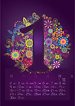 2011挂历 1月 时尚 花纹