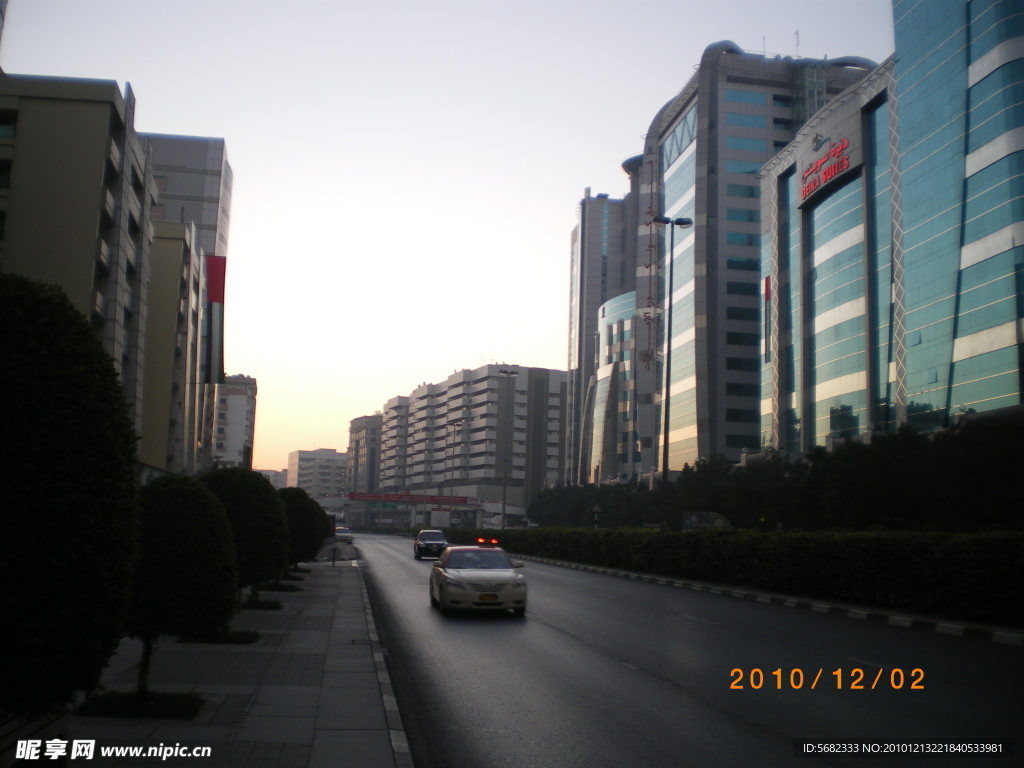 迪拜早晨的街道