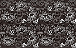 黑白无缝古典花纹花边底纹
