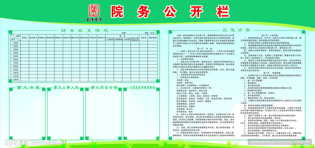 院务公开栏图板