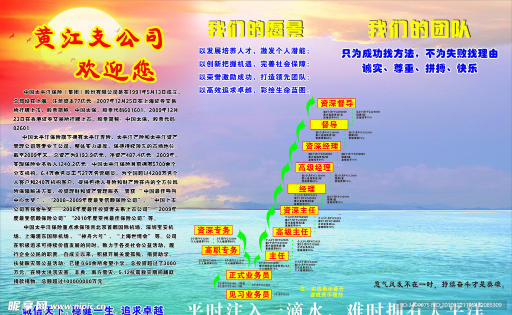 太平洋保险公司文化墙