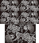 黑白无缝古典花纹底纹