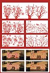 春节桃花玻璃贴图
