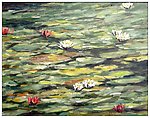 高清油画画稿 风景 荷花