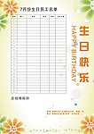 生日快乐 生日模板 员工名单