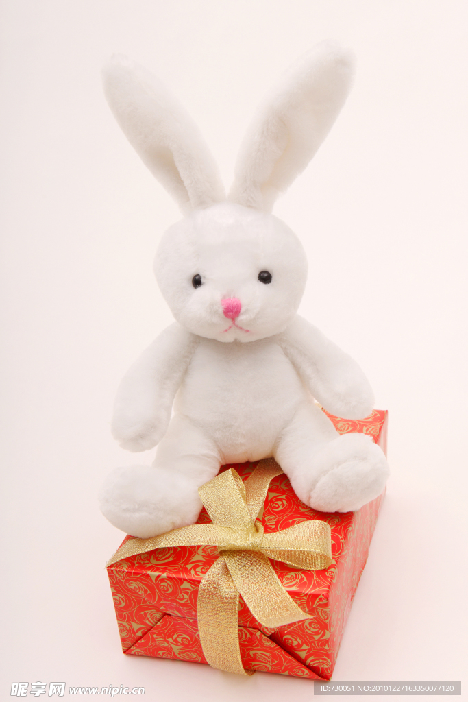 毛绒玩具兔子 礼物盒 节日