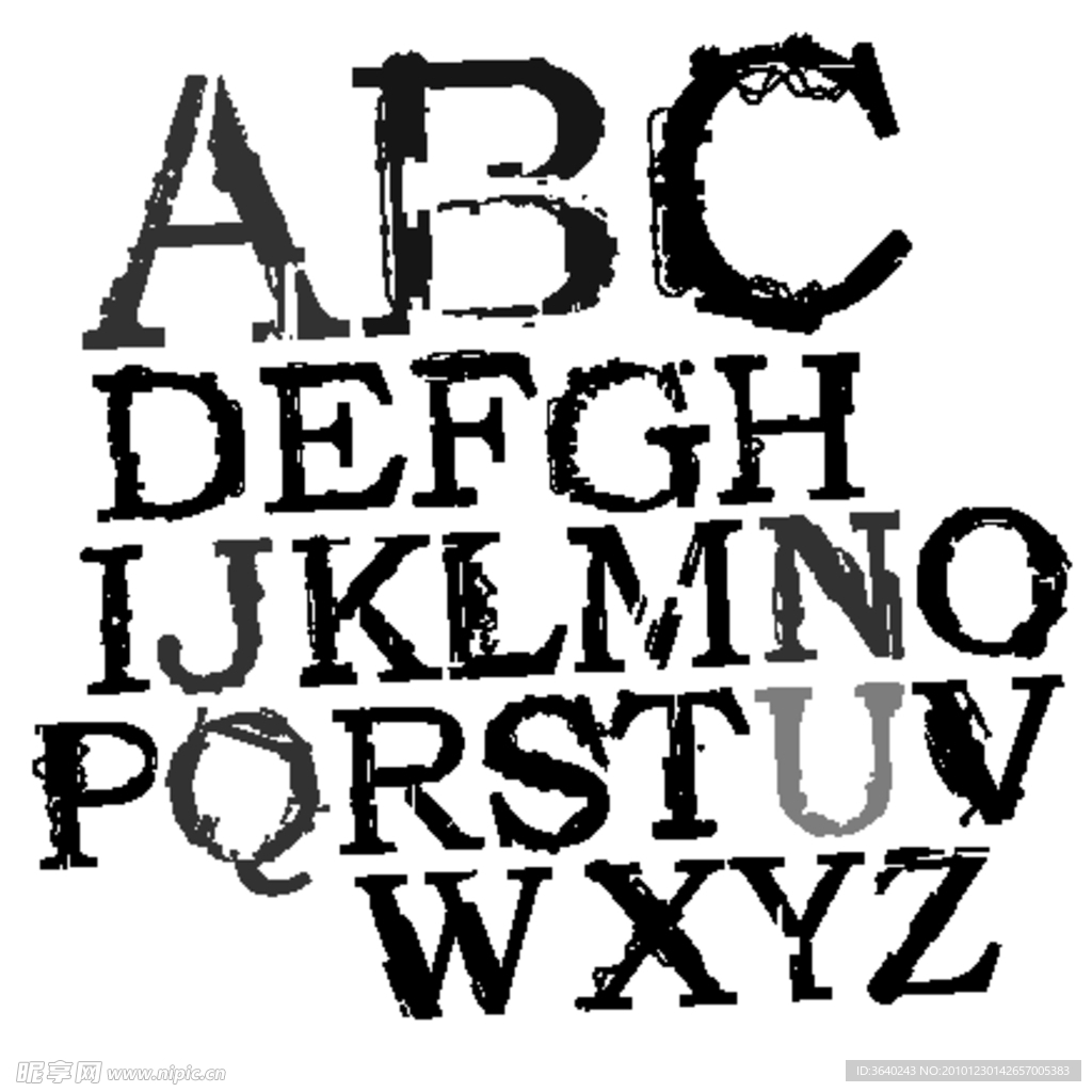 残缺主题字母