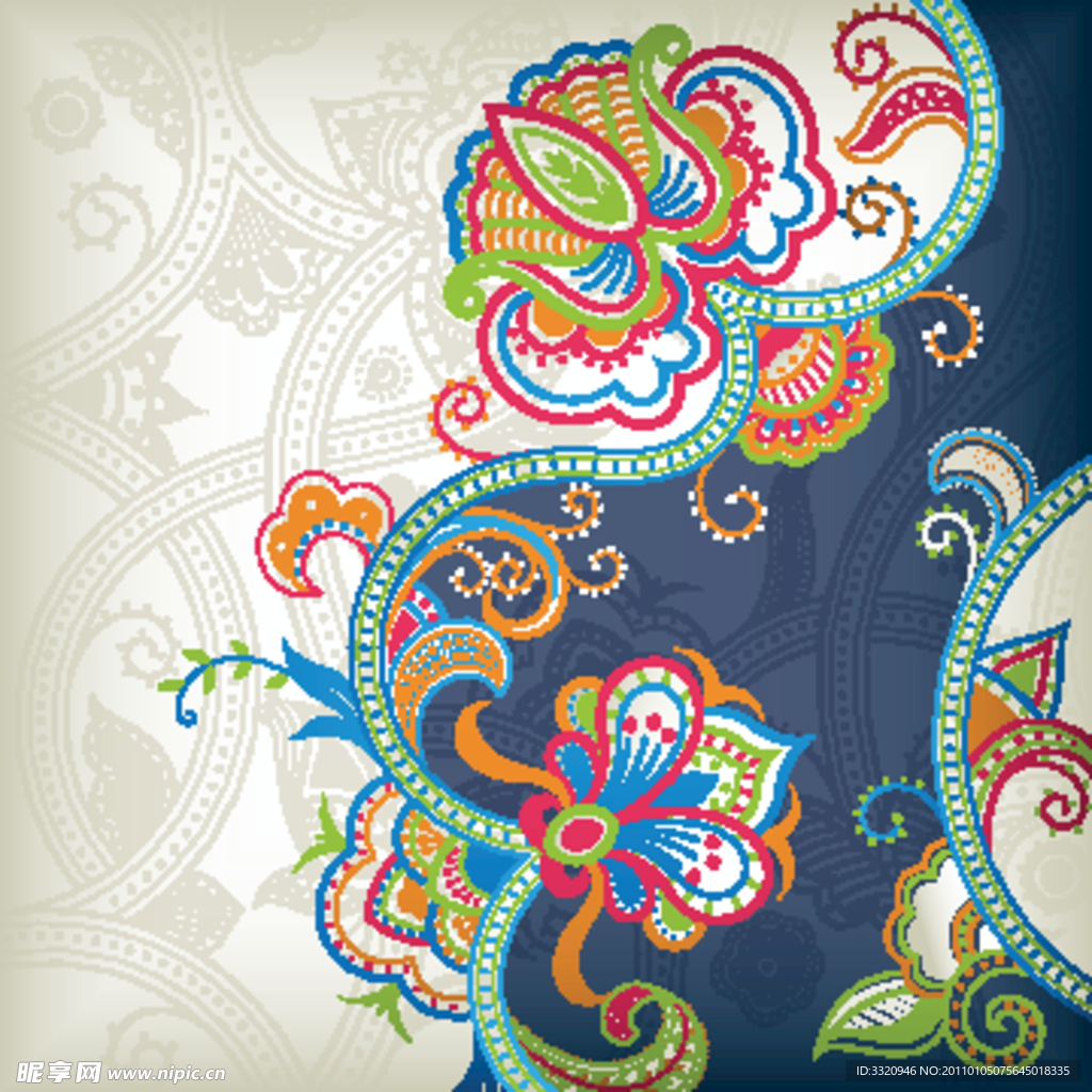时尚花纹矢量素材