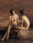 美女油画