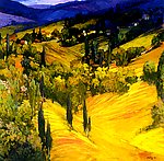 黄色风景油画