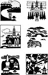 景区黑白装饰画