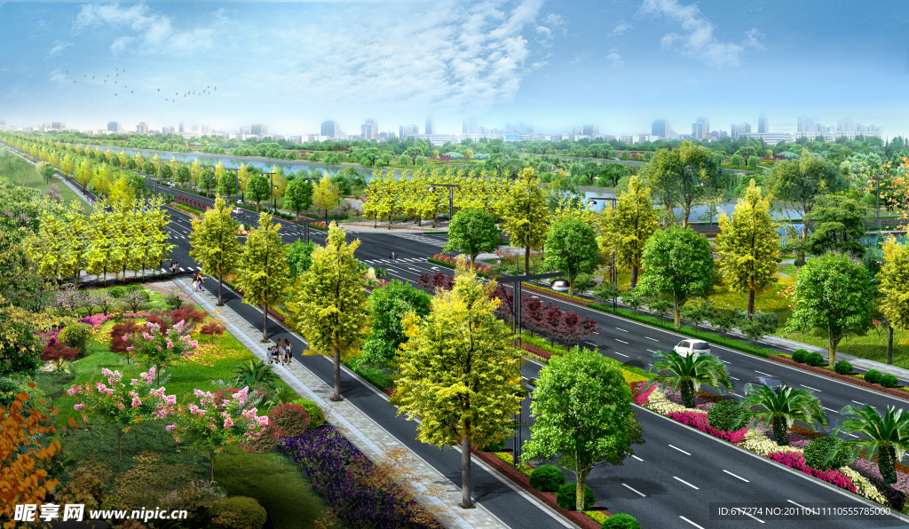 2009道路绿化银奖奖 梅林大道道路景观照片