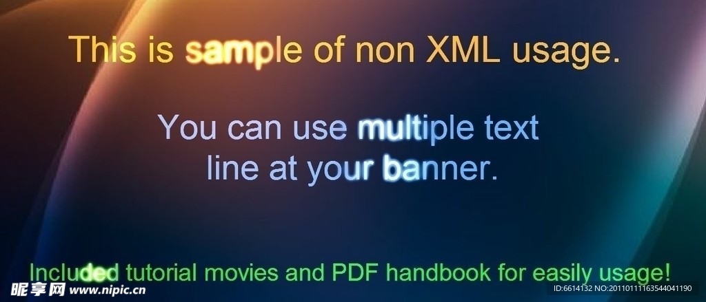 发光字flash xml