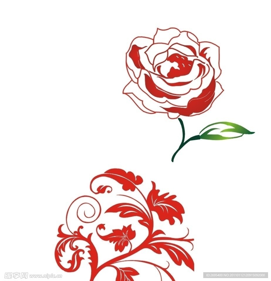 玫瑰花 欧式花纹