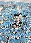 农民画 桃花朵朵