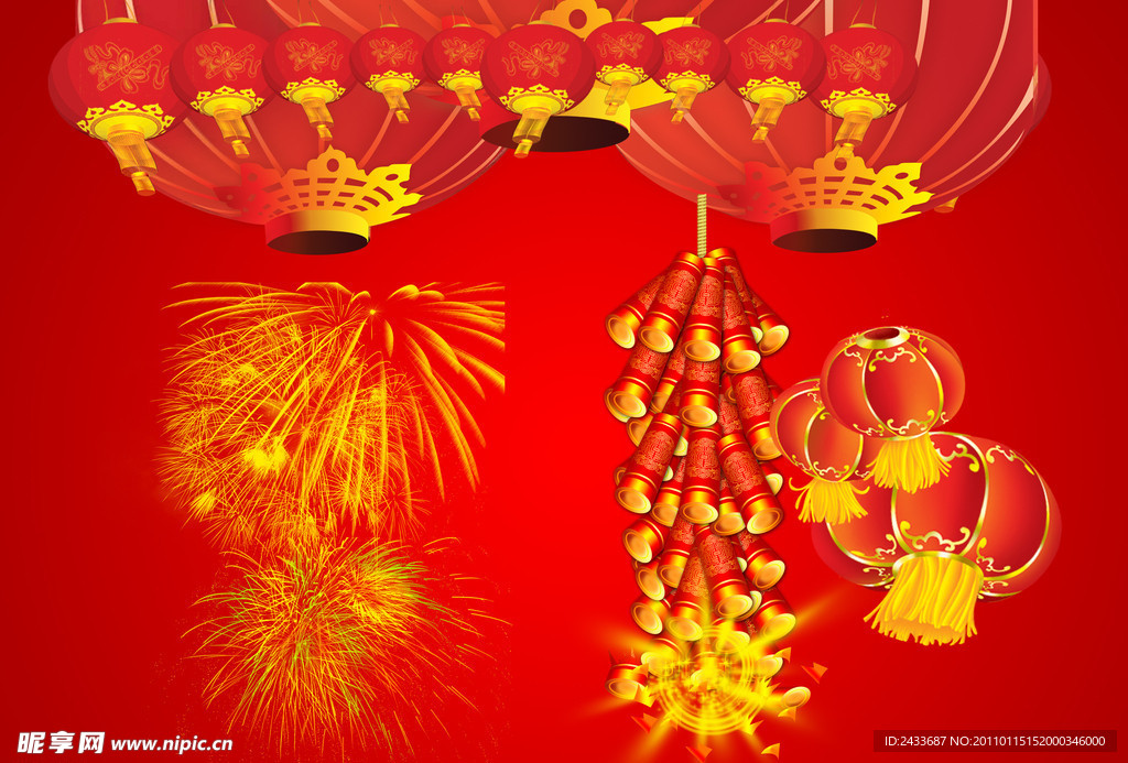 灯笼 爆竹