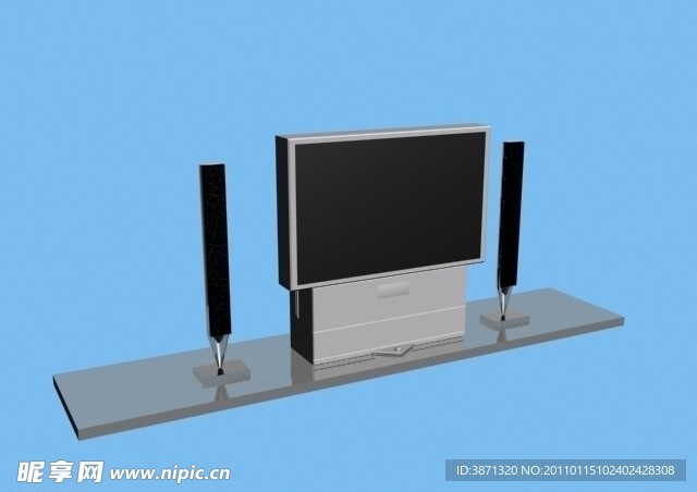 室内3d电视机模型