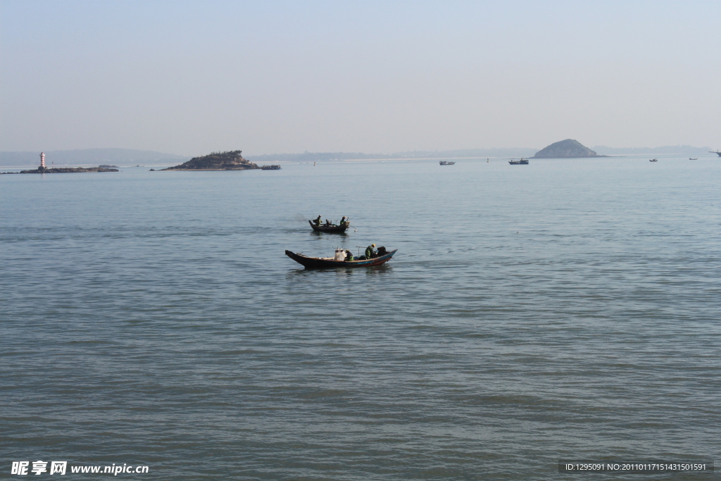 厦门风光 大海 渔船