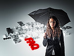 打着雨伞想象faq的商务美女