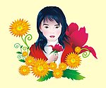 红花女孩