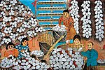农民画 采茧