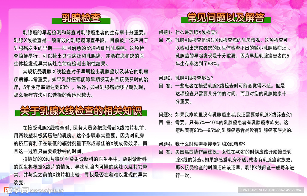 医院乳腺病展板