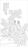 二女赏竹