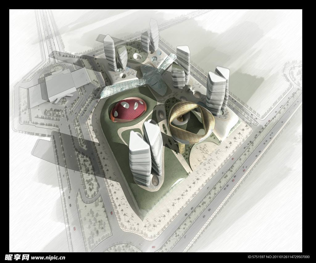 奇特建筑效果图