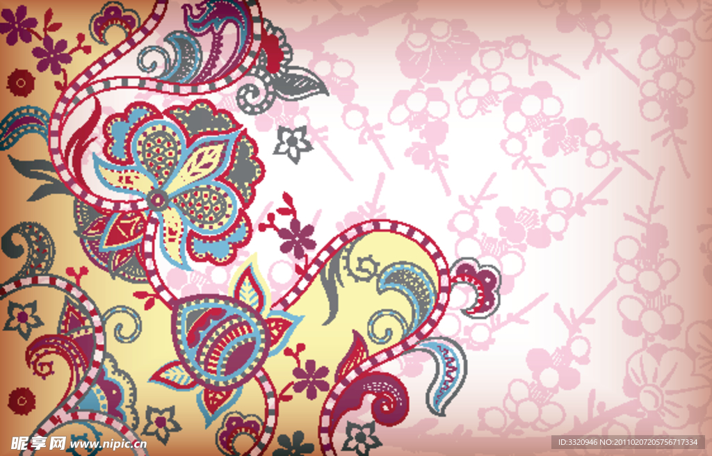 时尚花纹矢量素材