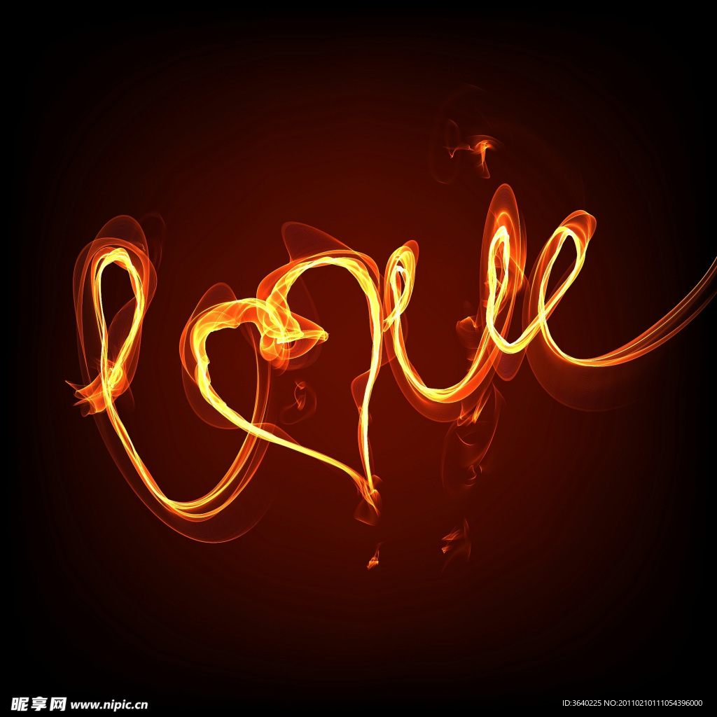火焰LOVE字母