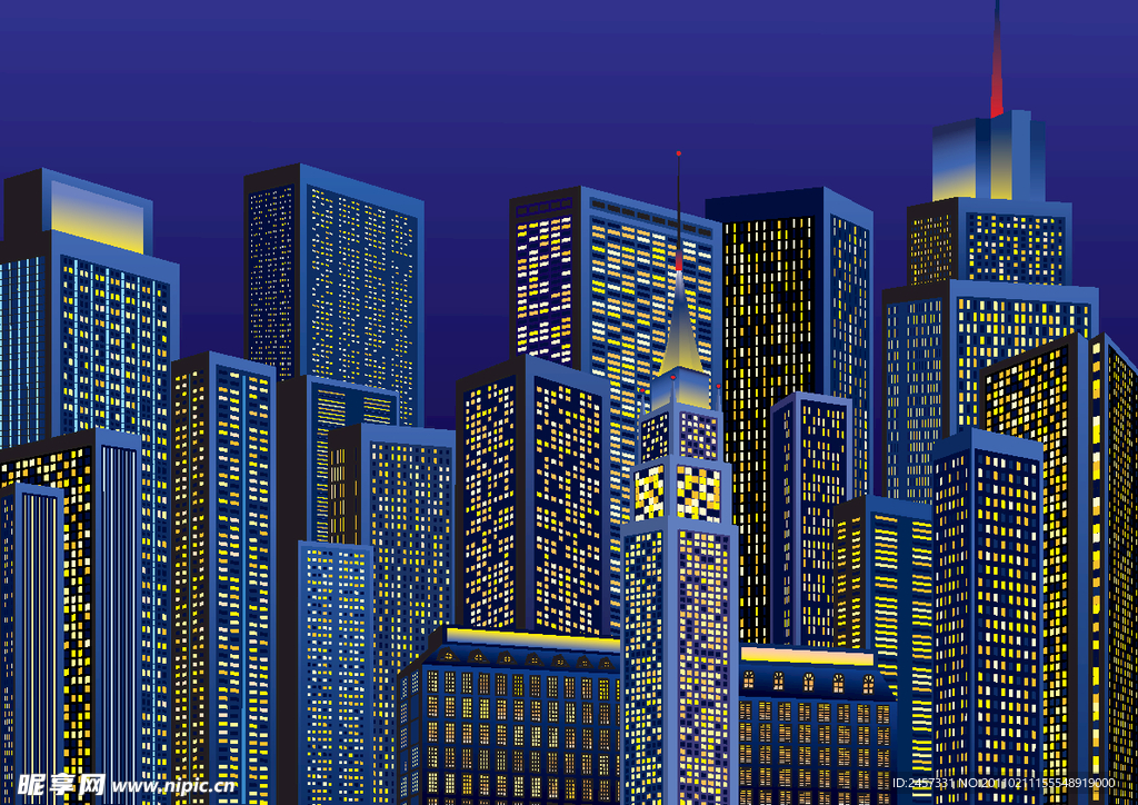 都市城市建筑夜景