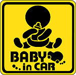 个性车贴 baby in car 矢量圖