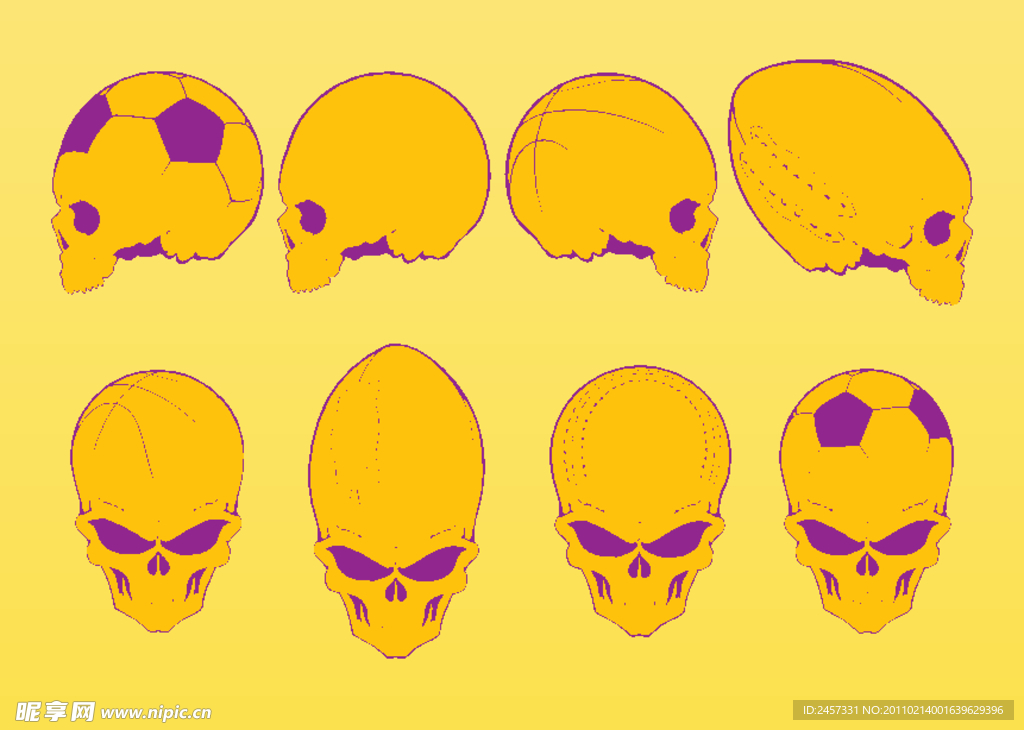 体育用品骷髅头矢量素材