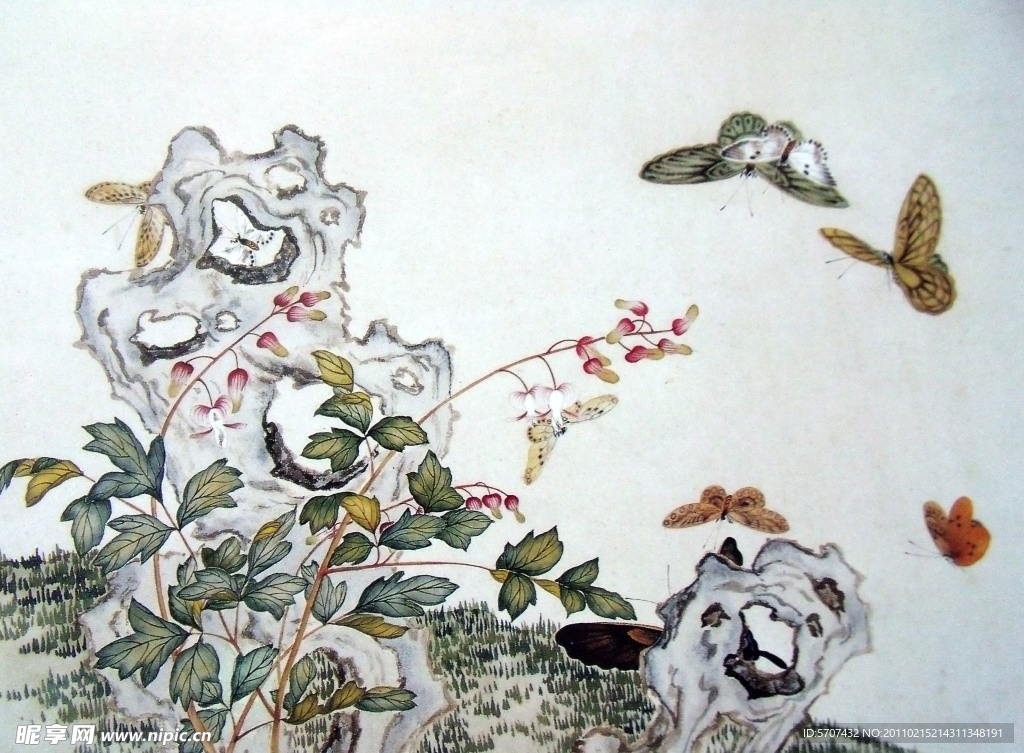 国画山石 花鸟画