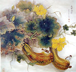 国画 蔬菜 南瓜