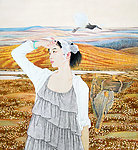 阳光 花地 少女
