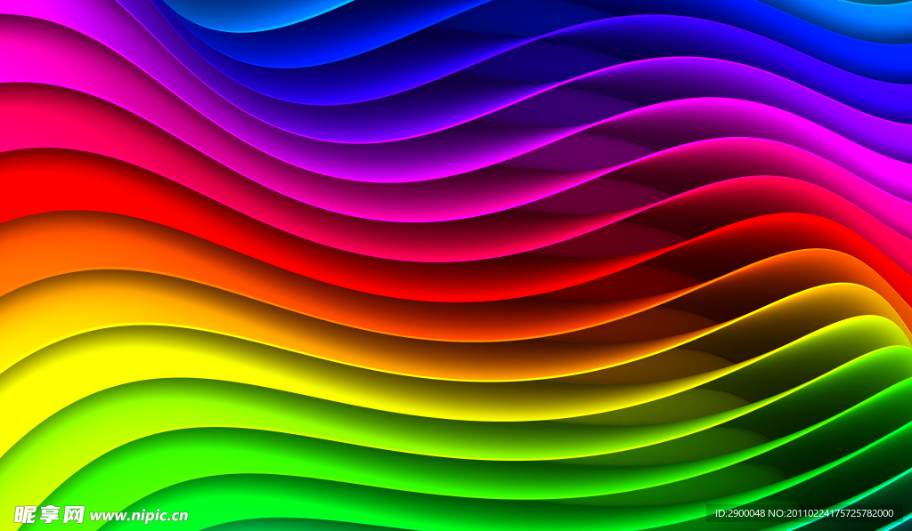 立体彩虹色波浪状塑料片