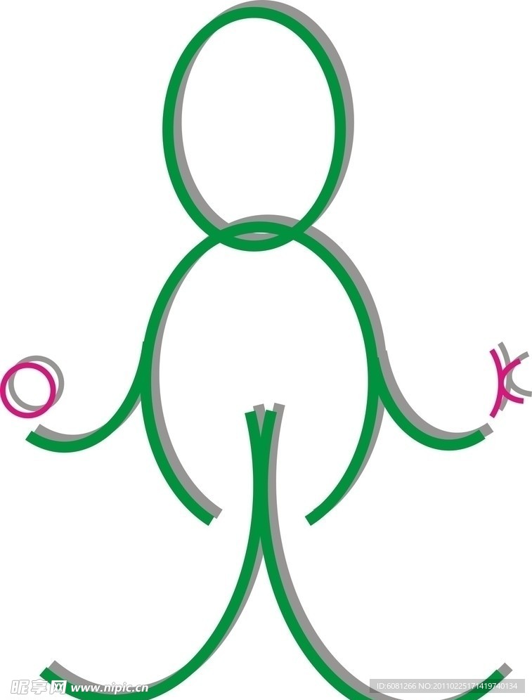 矢量文字 象形 人字