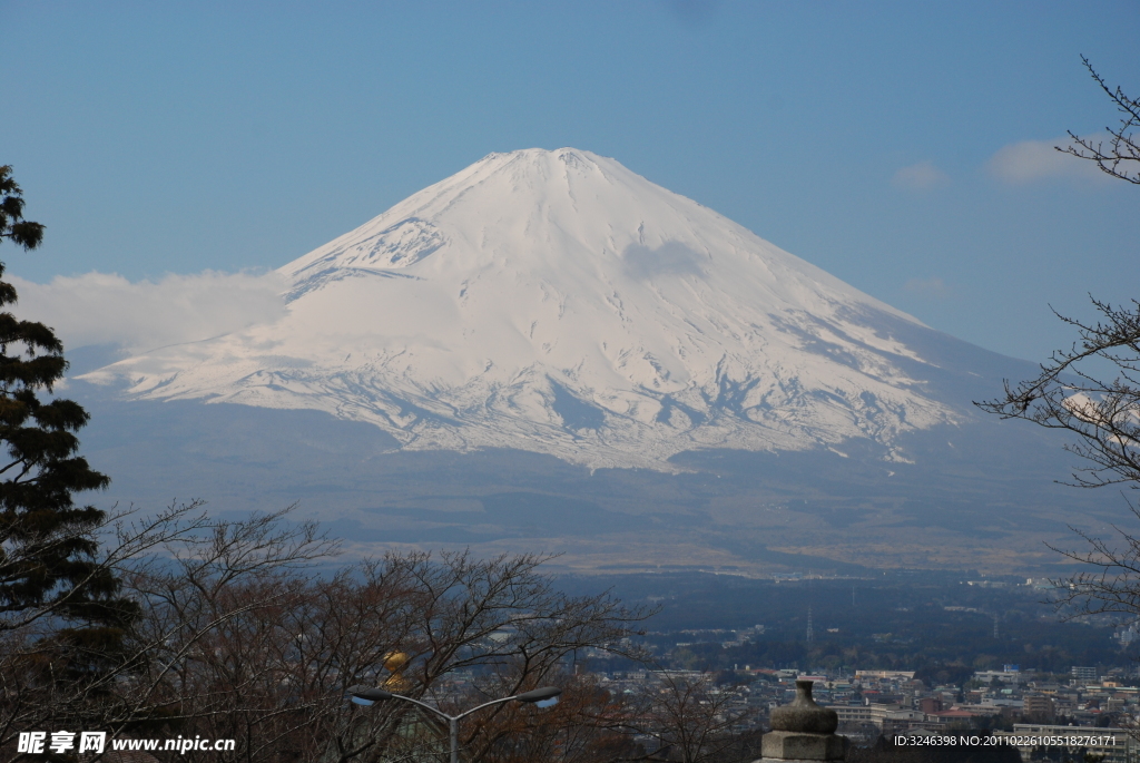 自拍的富士山