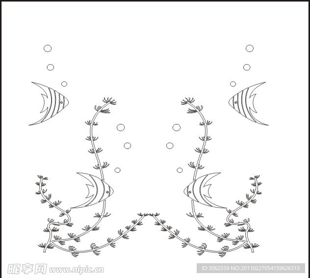 雕刻花 白描 花边底纹