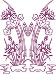 雕刻花 白描 花边底纹