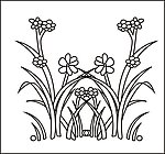 雕刻花 白描 花边底纹