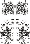 雕刻花 白描 花边底纹