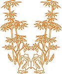雕刻花 白描 花边底纹